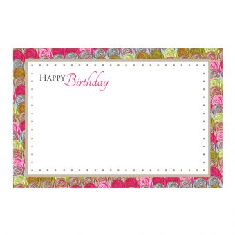 Happy Birthday - Multicoloured Rose Border