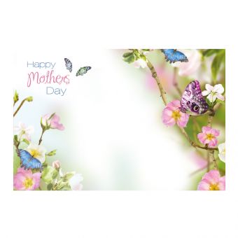 Happy Mothers Day - Butterflies & Flowers