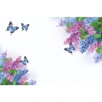 Butterflies & Flowers - Purple/Blue