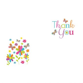 Thank You - Funky Flowers & Butterflies
