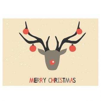 Merry Christmas - Reindeer Head