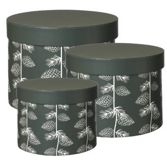 Noble Cone Lined Hat Boxes (Set of 3)